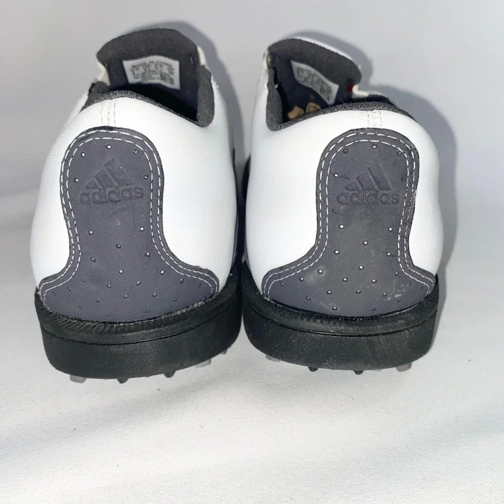 Adidas Slip On Golf Shoes White Grey Cleated Leather 679281‎ Womens Size 6